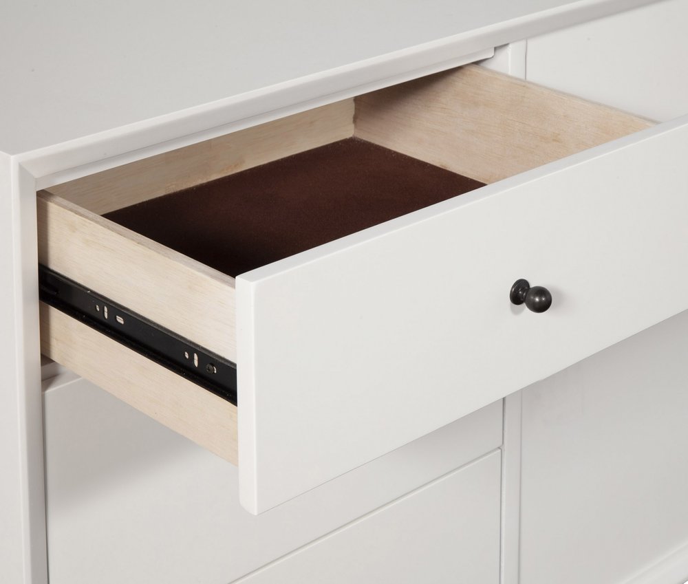 White Solid Wood Cabinet Enclosed Storage TV Stand - 50-inch