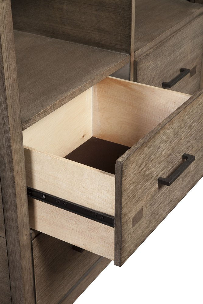 Brown Solid Wood Open Shelving TV Stand - 42-inch