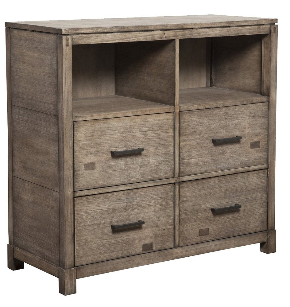 Brown Solid Wood Open Shelving TV Stand - 42-inch