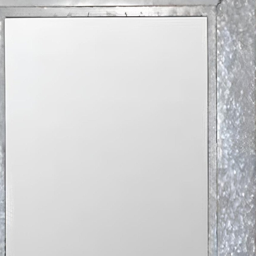 Gray and Brown Galvanized Metal and Wood Framed Leaning Accent Mirror - 84-inch