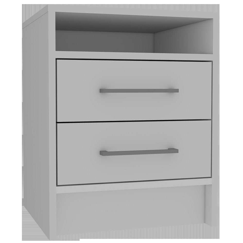 Wood Two Drawer Nightstand - 20-inch
