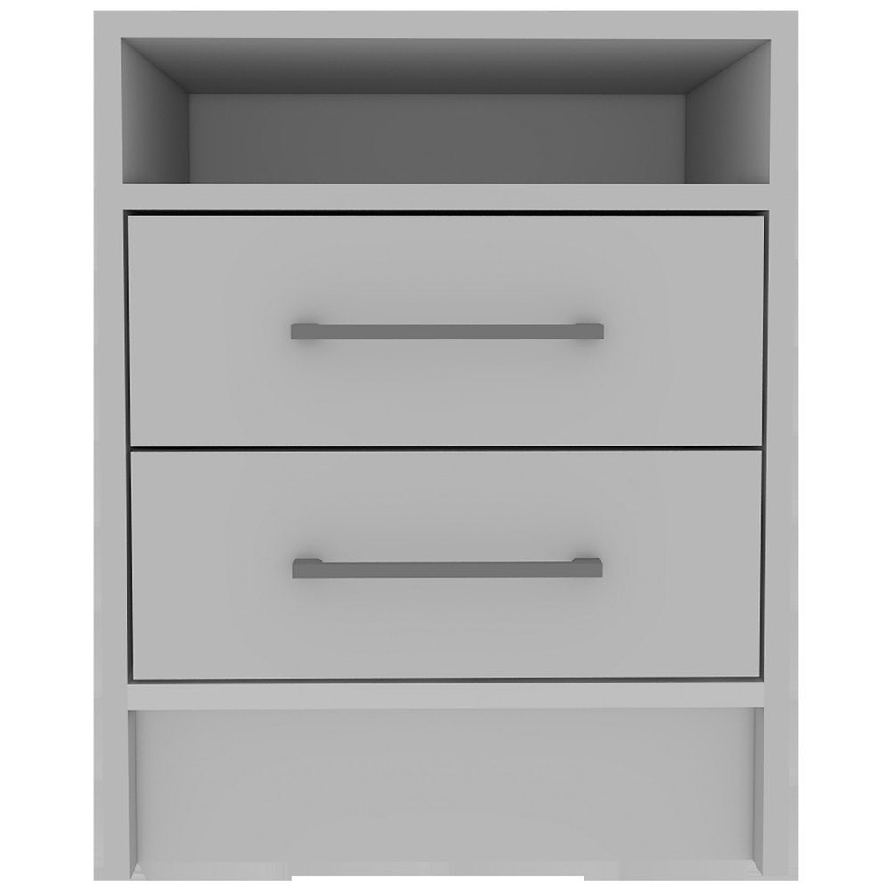 Wood Two Drawer Nightstand - 20-inch