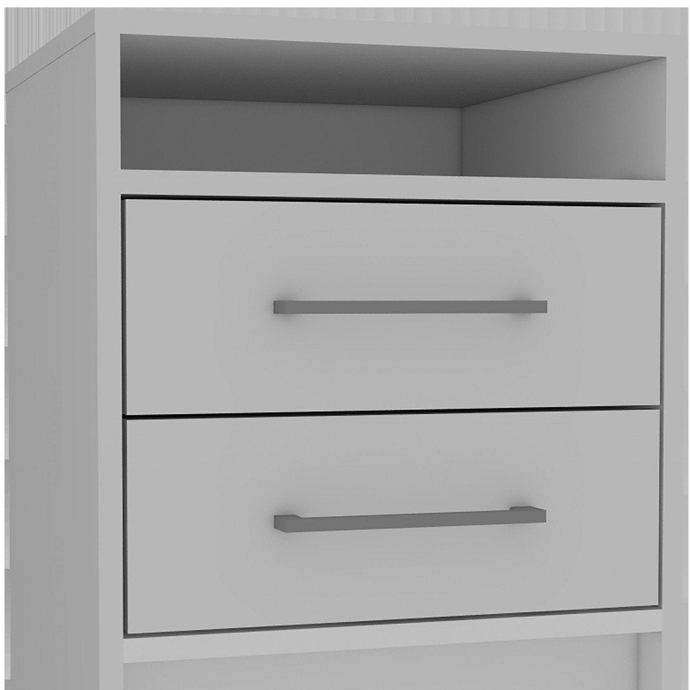 Wood Two Drawer Nightstand - 20-inch