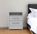 Wood Two Drawer Nightstand - 20-inch