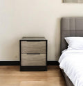 Wood Two Drawer Nightstand - 19-inch