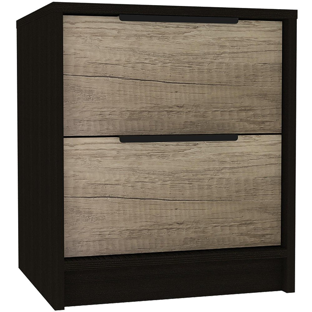 Wood Two Drawer Nightstand - 19-inch
