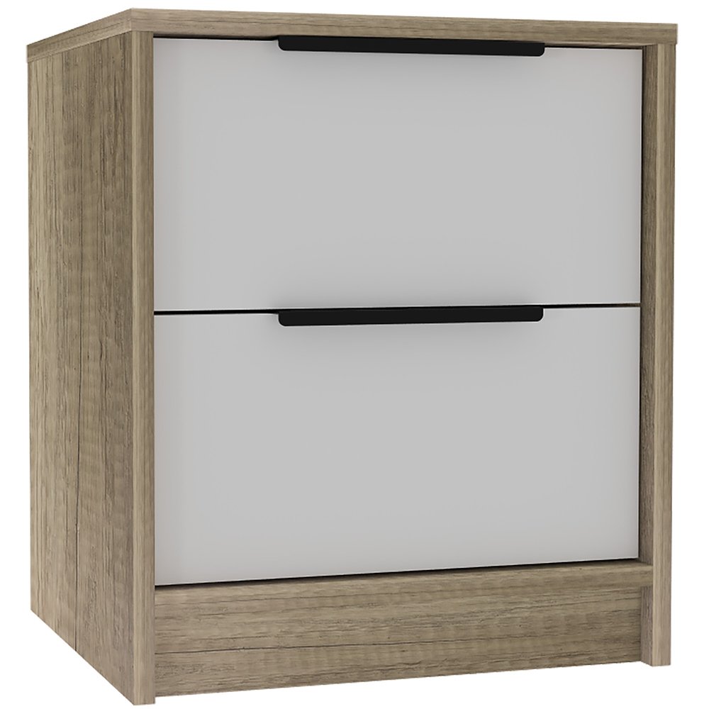 Wood Two Drawer Nightstand - 19-inch