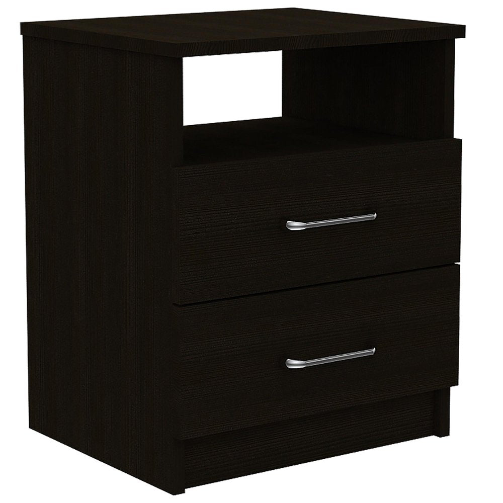 Wood Two Drawer Nightstand - 20-inch