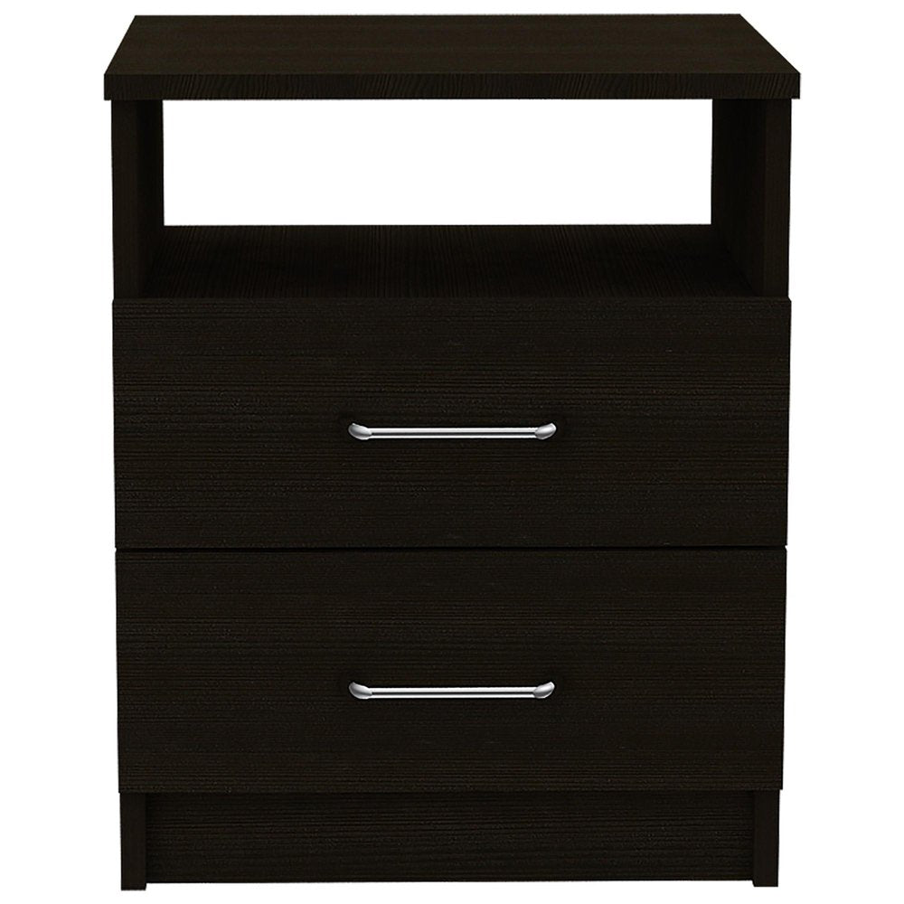 Wood Two Drawer Nightstand - 20-inch