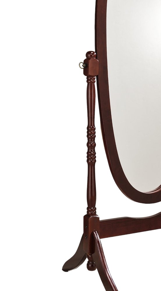 Brown Cherry Oval Framed Cheval Standing Mirror - 59-inch