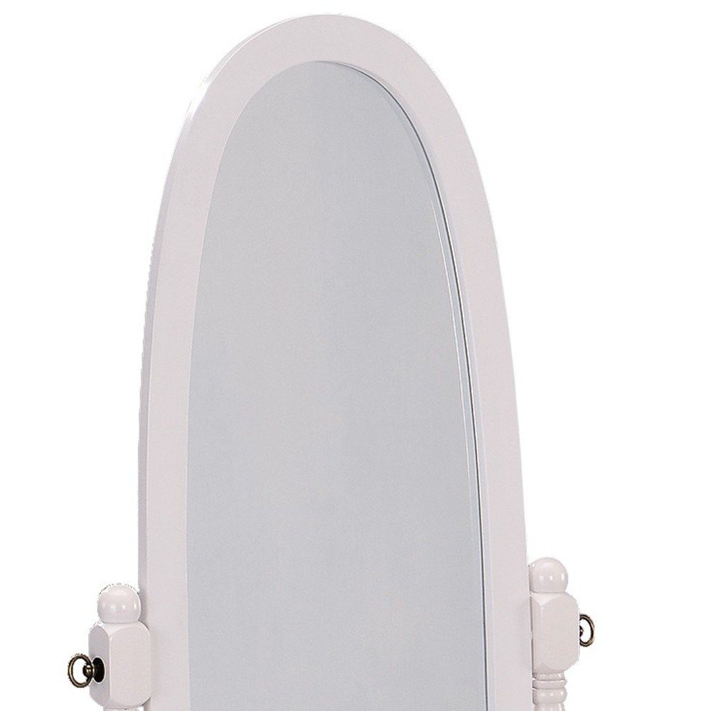 Natural Wood Oval Freestanding Tilting Framed Cheval Mirror - 59-inch