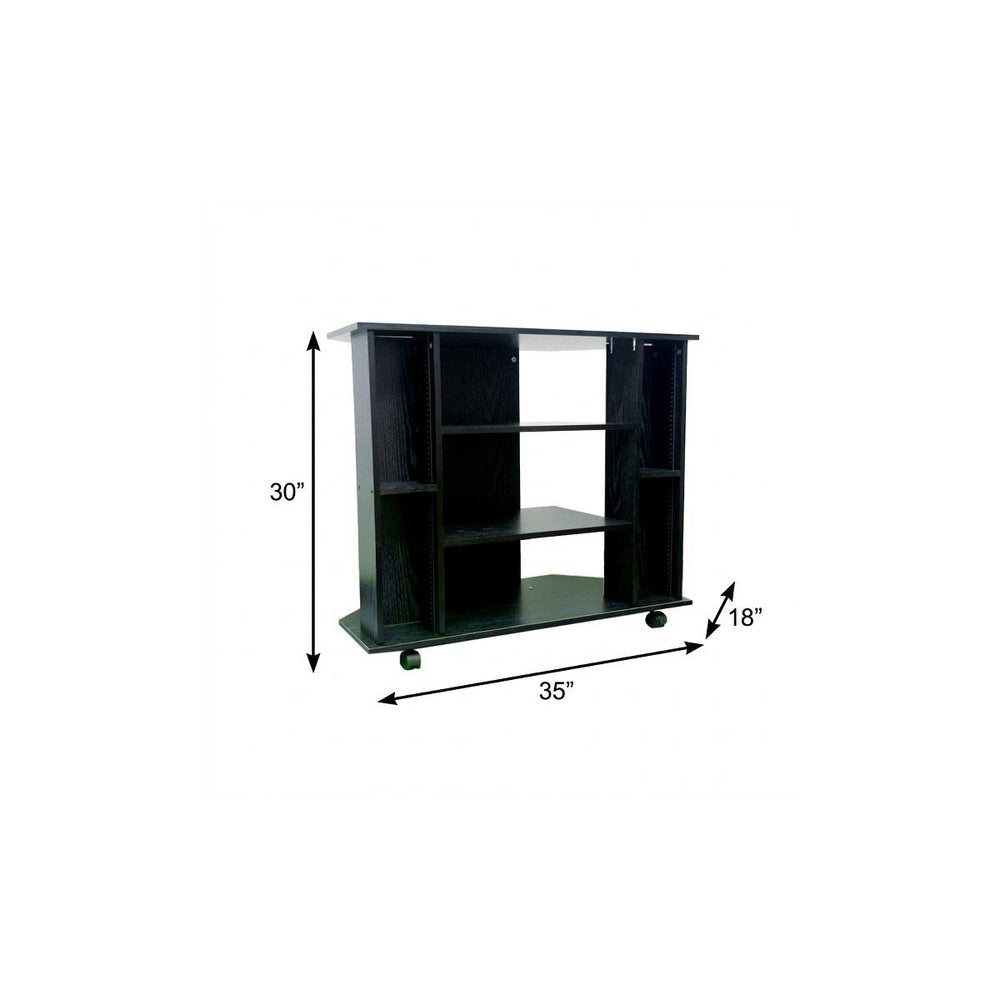 Black Open Shelving TV Stand - 35-inch