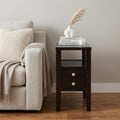 Brown End Table with Two Drawers - 24-inch