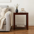 Brown End Table with Shelf - 24-inch