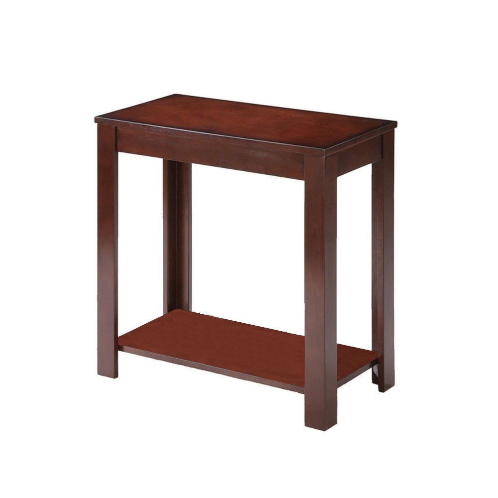 Brown End Table with Shelf - 24-inch