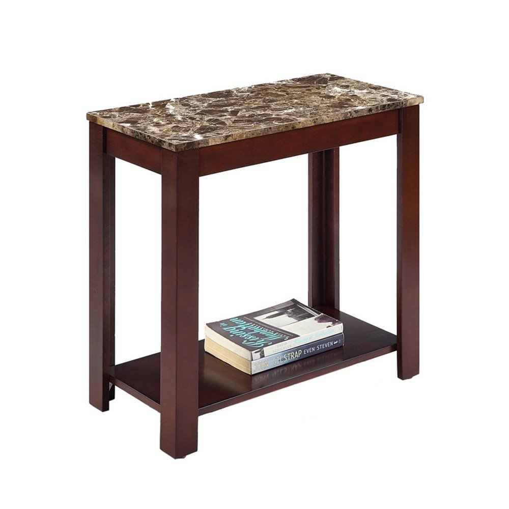Brown End Table with Shelf - 24-inch