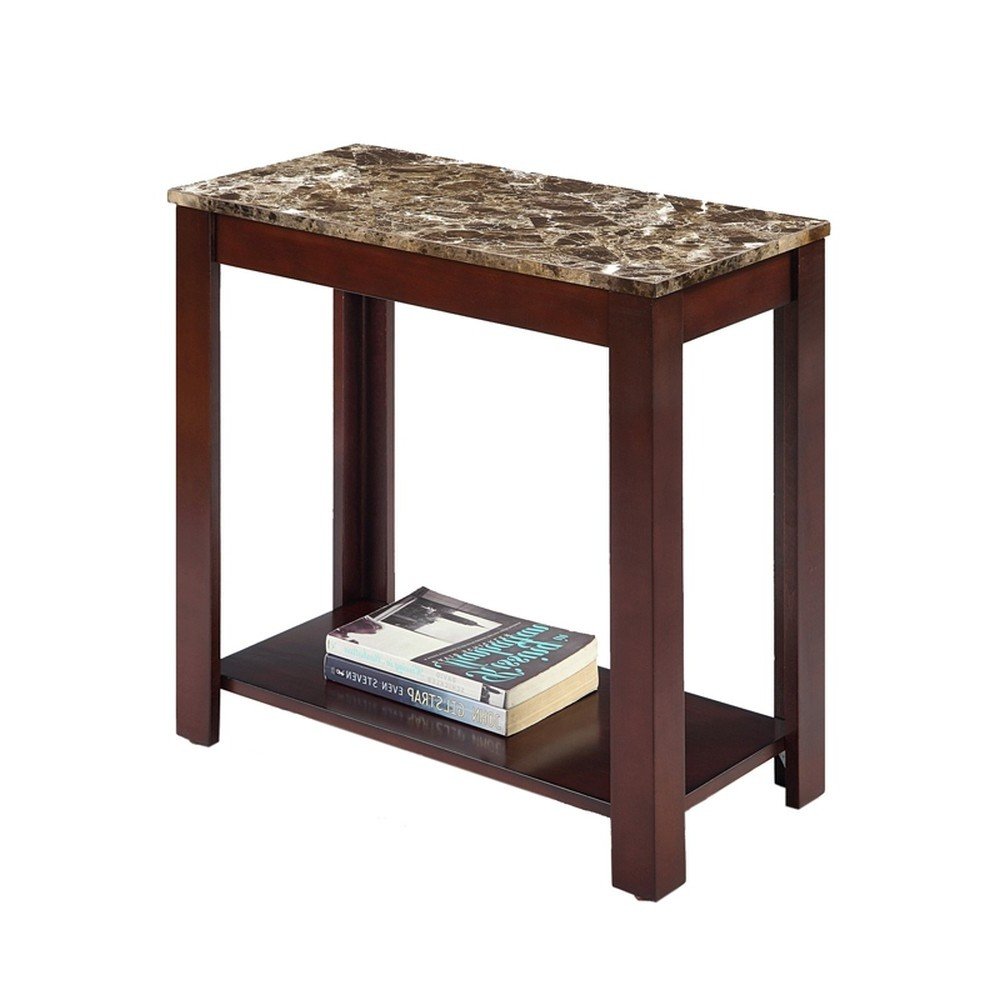 Brown End Table with Shelf - 24-inch