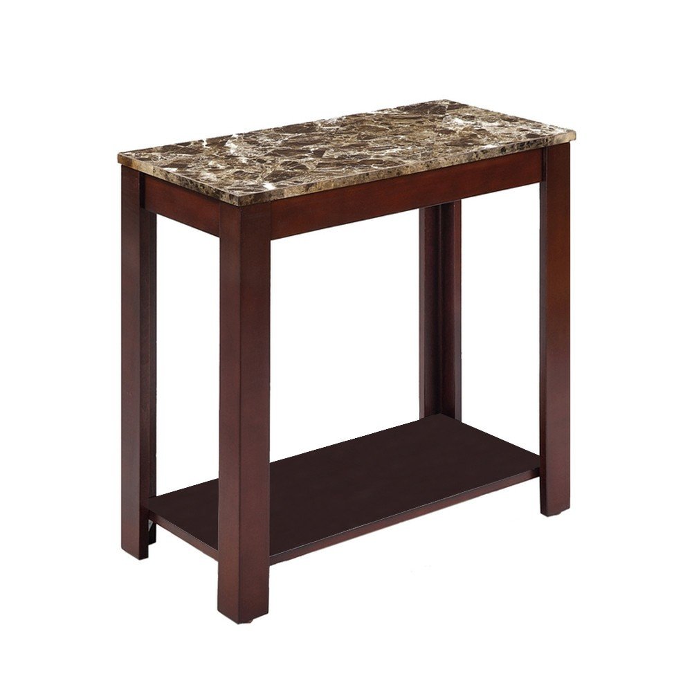 Brown End Table with Shelf - 24-inch