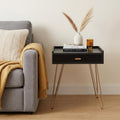 Gold and Black End Table with Drawer - 24-inch