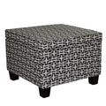Black and White Polyester Blend and Black Geometric Storage - 25-inch