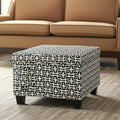Black and White Polyester Blend and Black Geometric Storage - 25-inch