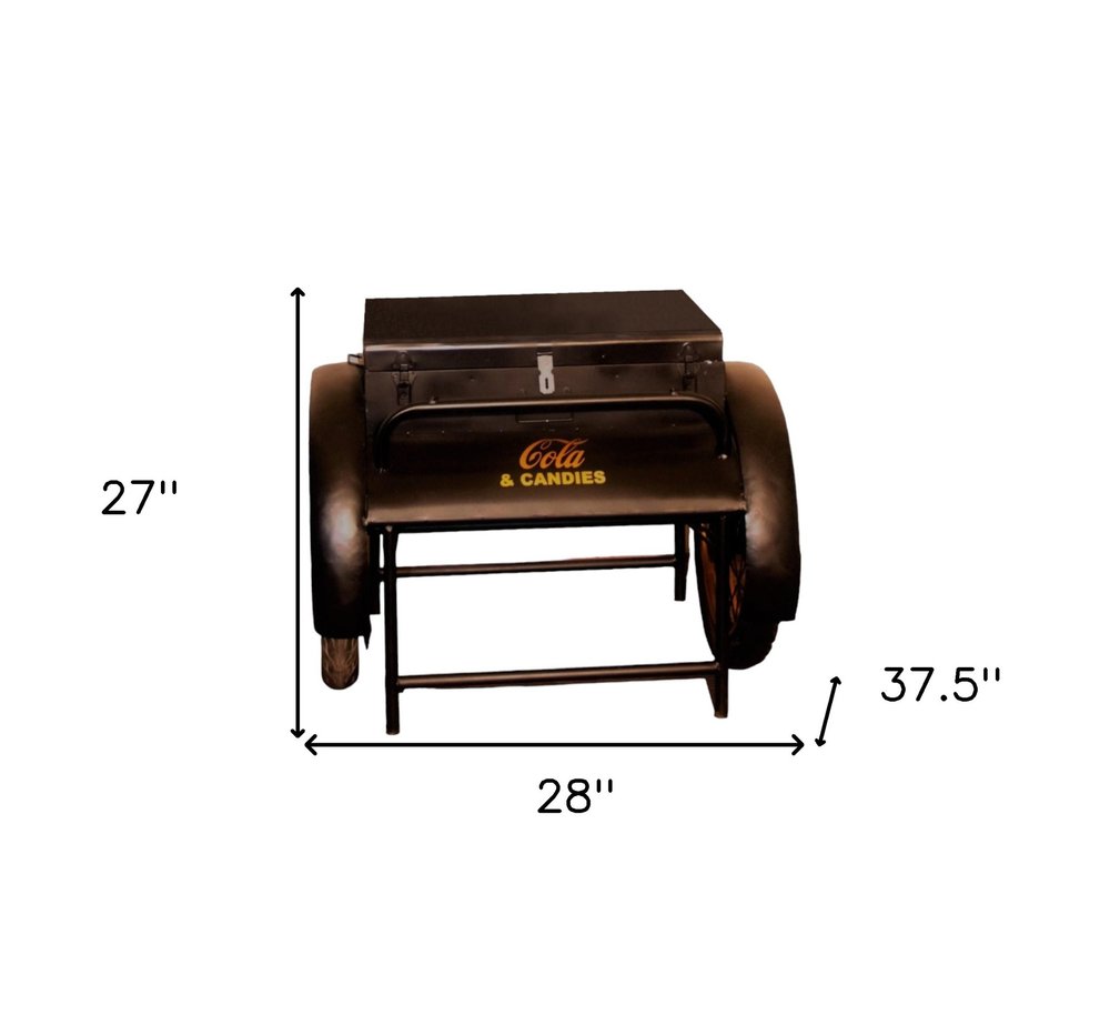 Black Steel End Table - 27-inch
