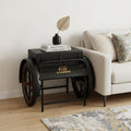 Black Steel End Table - 27-inch