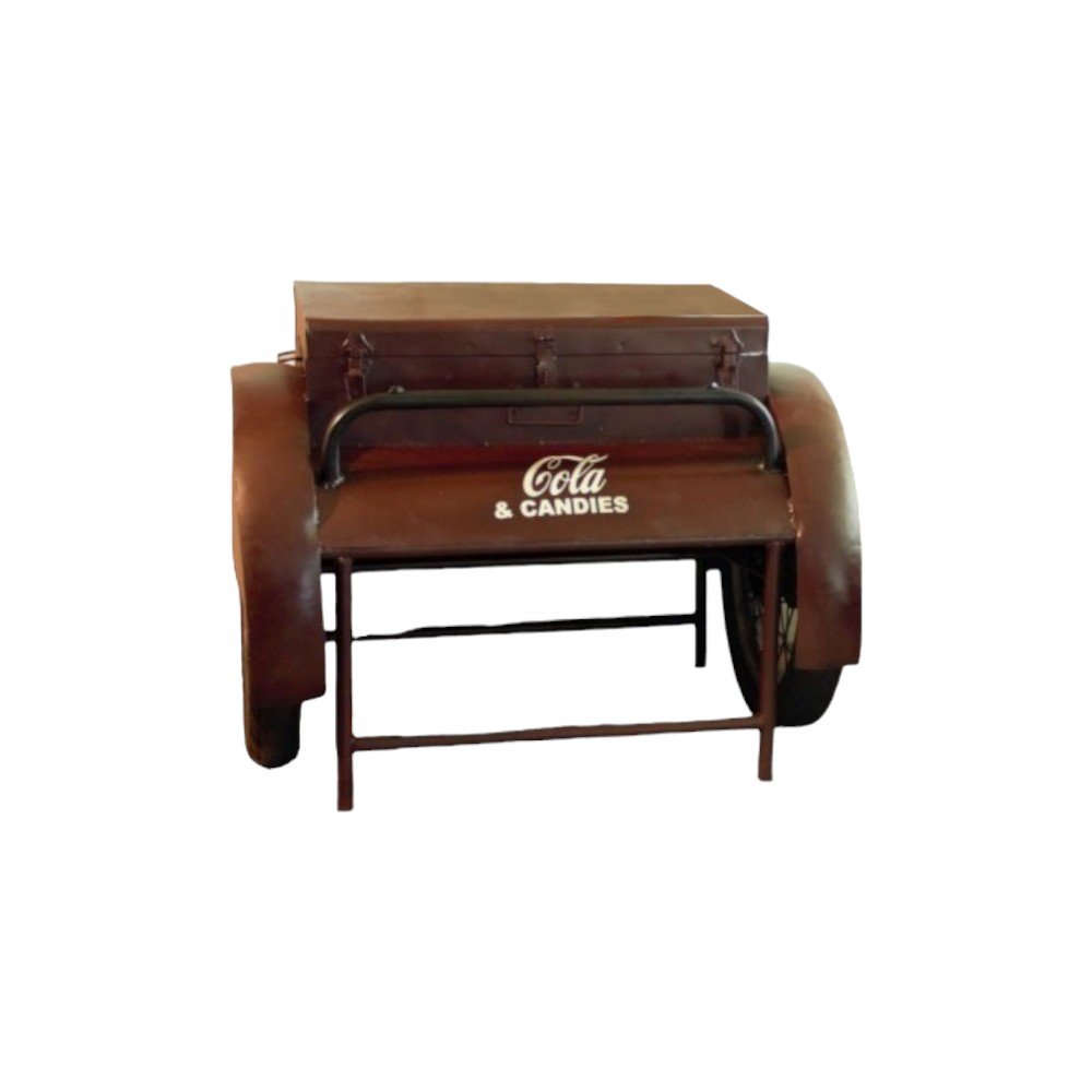 Maroon Steel End Table - 27-inch