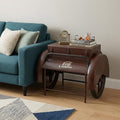 Maroon Steel End Table - 27-inch