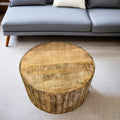 Natural Solid Wood Round Bunching Coffee Tables - 34-inch
