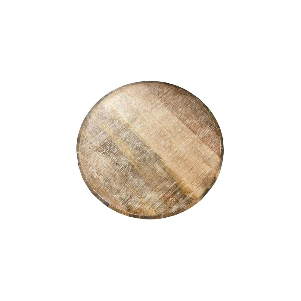 Natural Solid Wood Round Bunching Coffee Tables - 34-inch