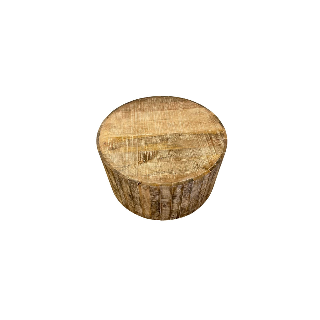 Natural Solid Wood Round Bunching Coffee Tables - 34-inch