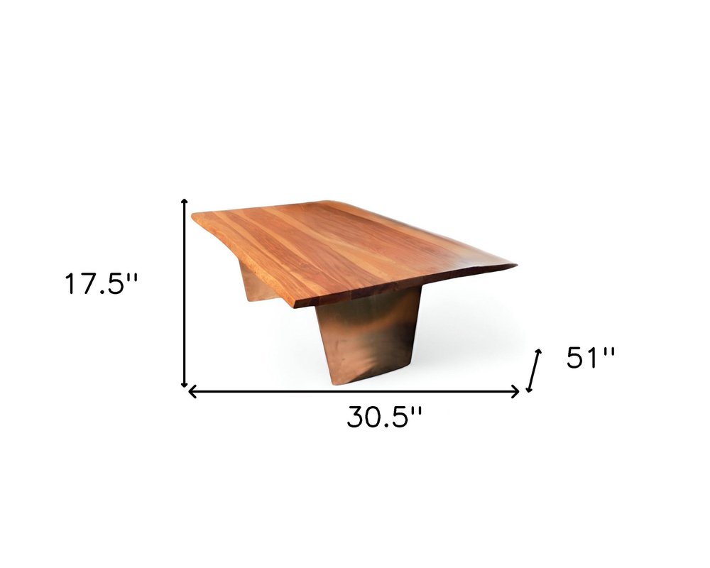 Natural Solid Wood Live Edge Coffee Table - 31-inch