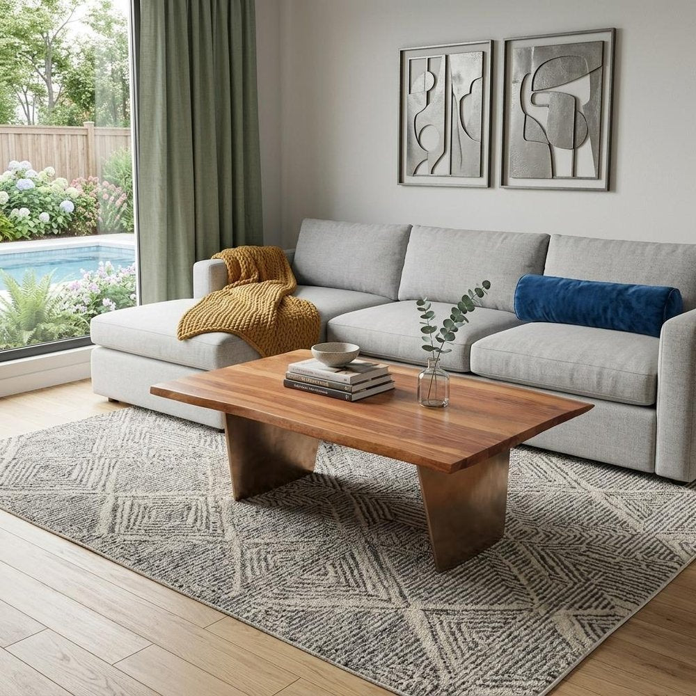 Natural Solid Wood Live Edge Coffee Table - 31-inch