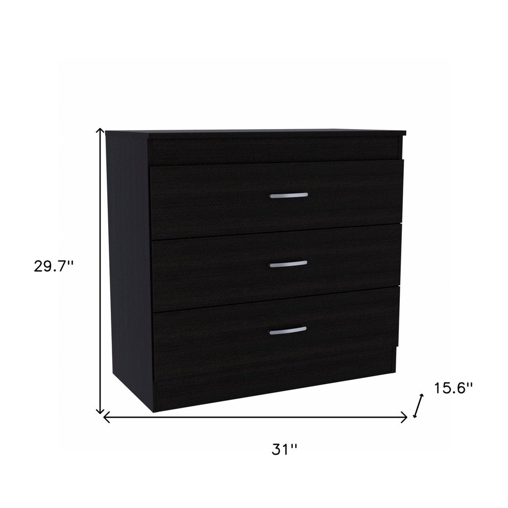 Black Three Drawer Dresser - 31-inch