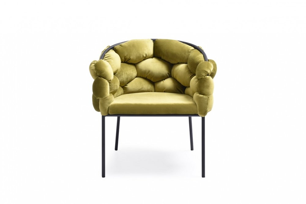 Green and Black Upholstered Fabric Dining Arm Chair