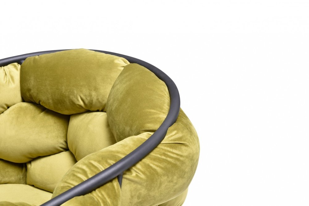 Green and Black Upholstered Fabric Dining Arm Chair