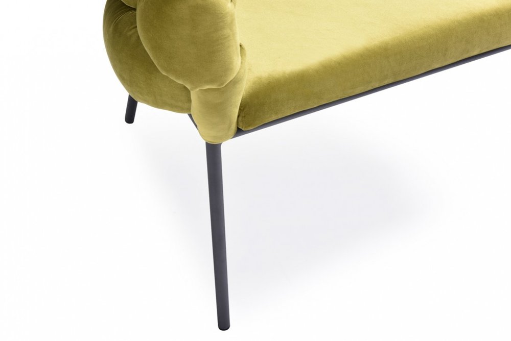 Green and Black Upholstered Fabric Dining Arm Chair