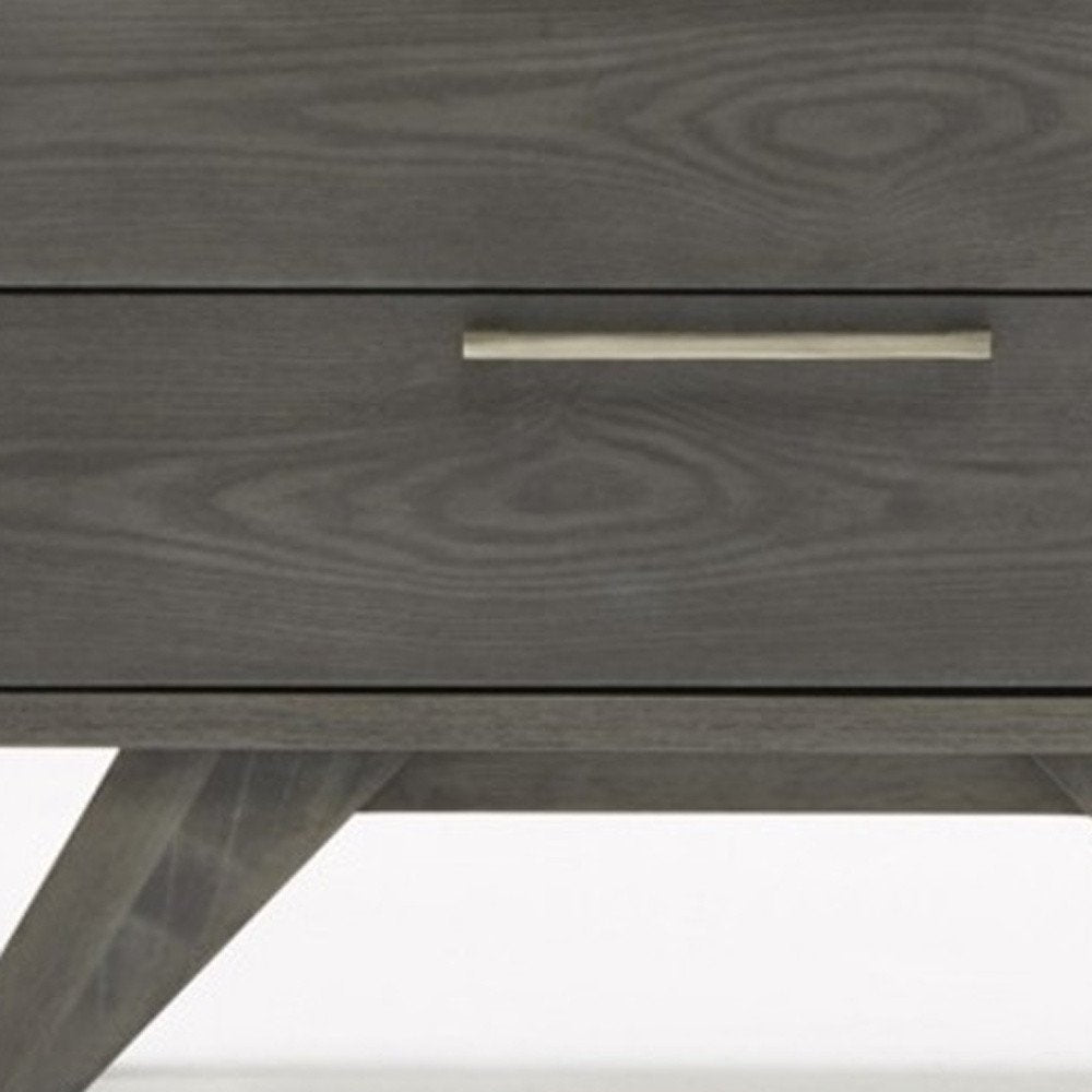 Solid Wood and Wood Two Drawer Nightstand - 18-inch