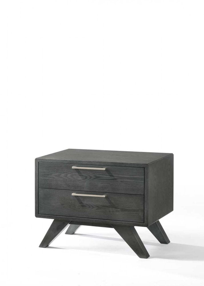 Solid Wood and Wood Two Drawer Nightstand - 18-inch