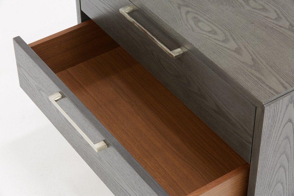 Solid Wood and Wood Two Drawer Nightstand - 18-inch