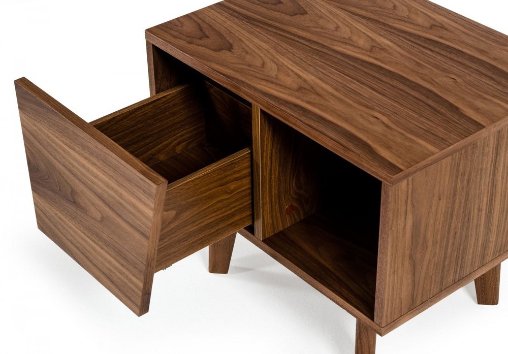Wood One Drawer Nightstand - 24-inch