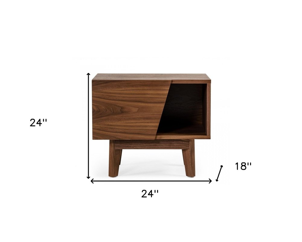 Wood One Drawer Nightstand - 24-inch