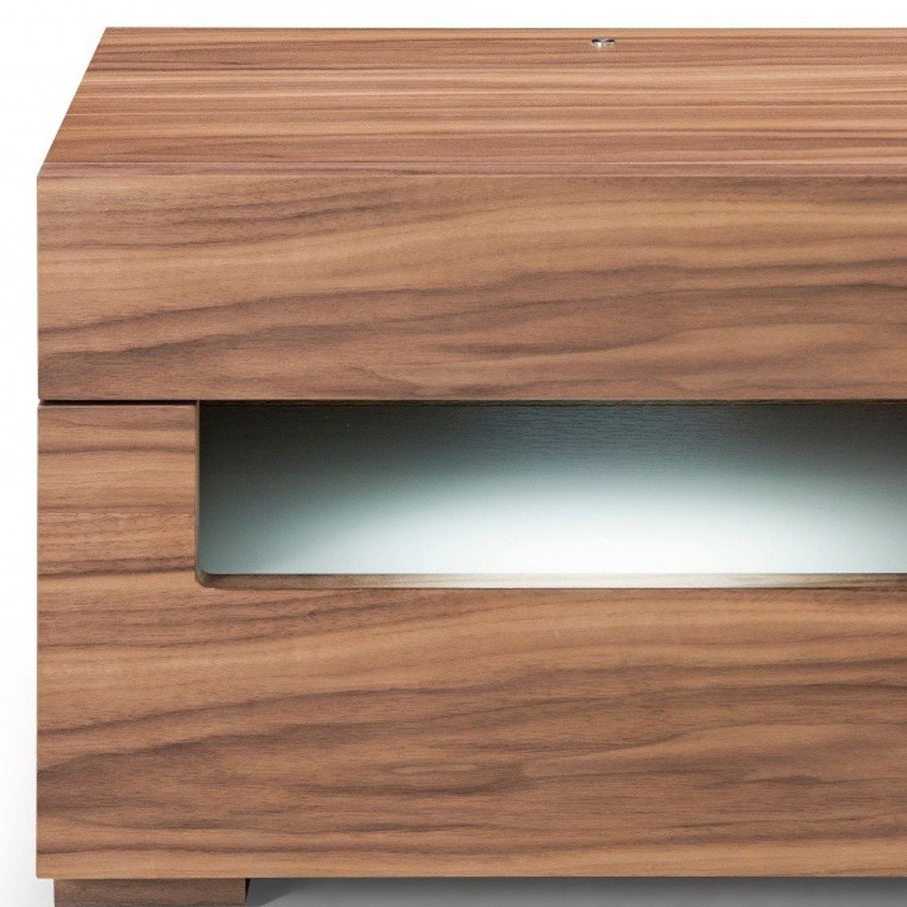 Wood Lighted Two Drawer Nightstand - 16-inch