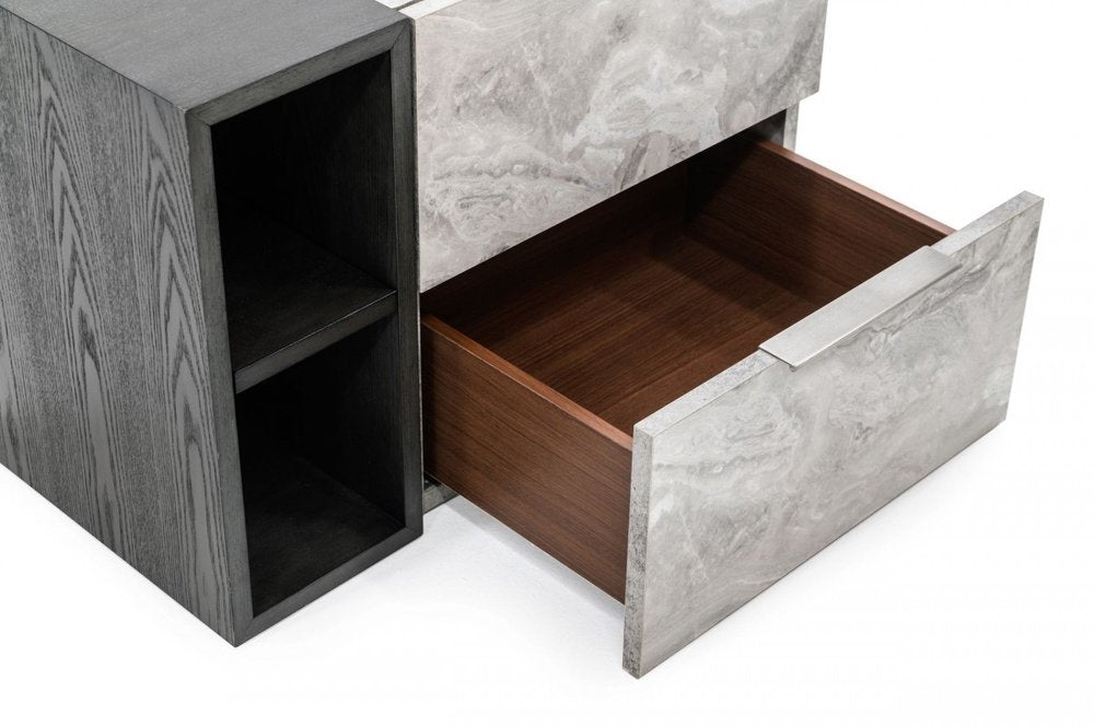 Wood Two Drawer Nightstand - 18-inch