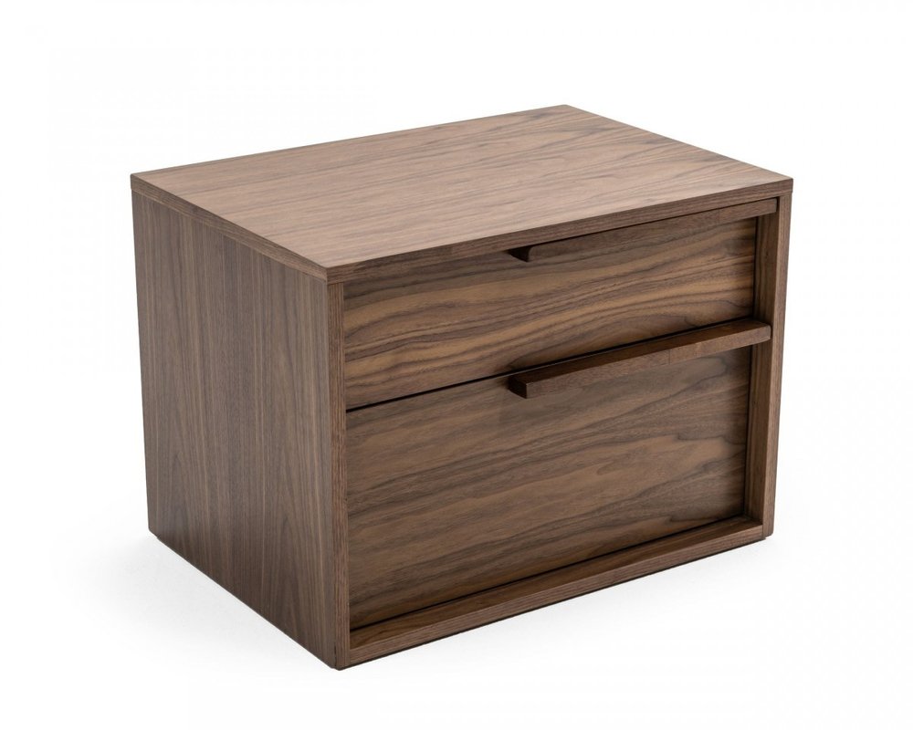 Wood Two Drawer Nightstand - 18-inch