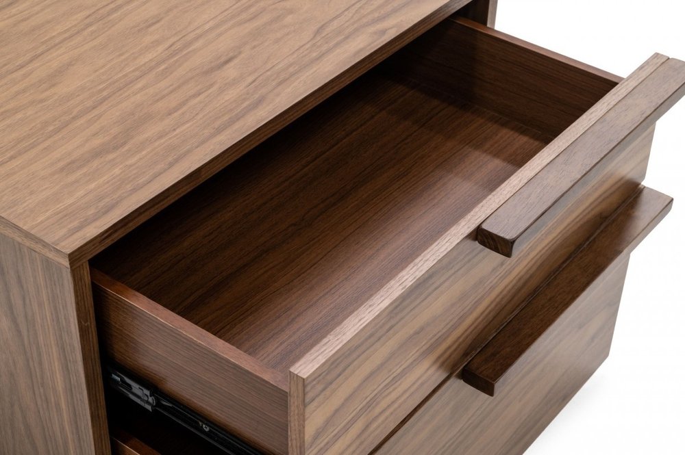Wood Two Drawer Nightstand - 18-inch