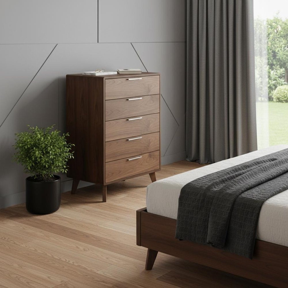 Brown Wood Six Drawer Double Dresser - 51-inch