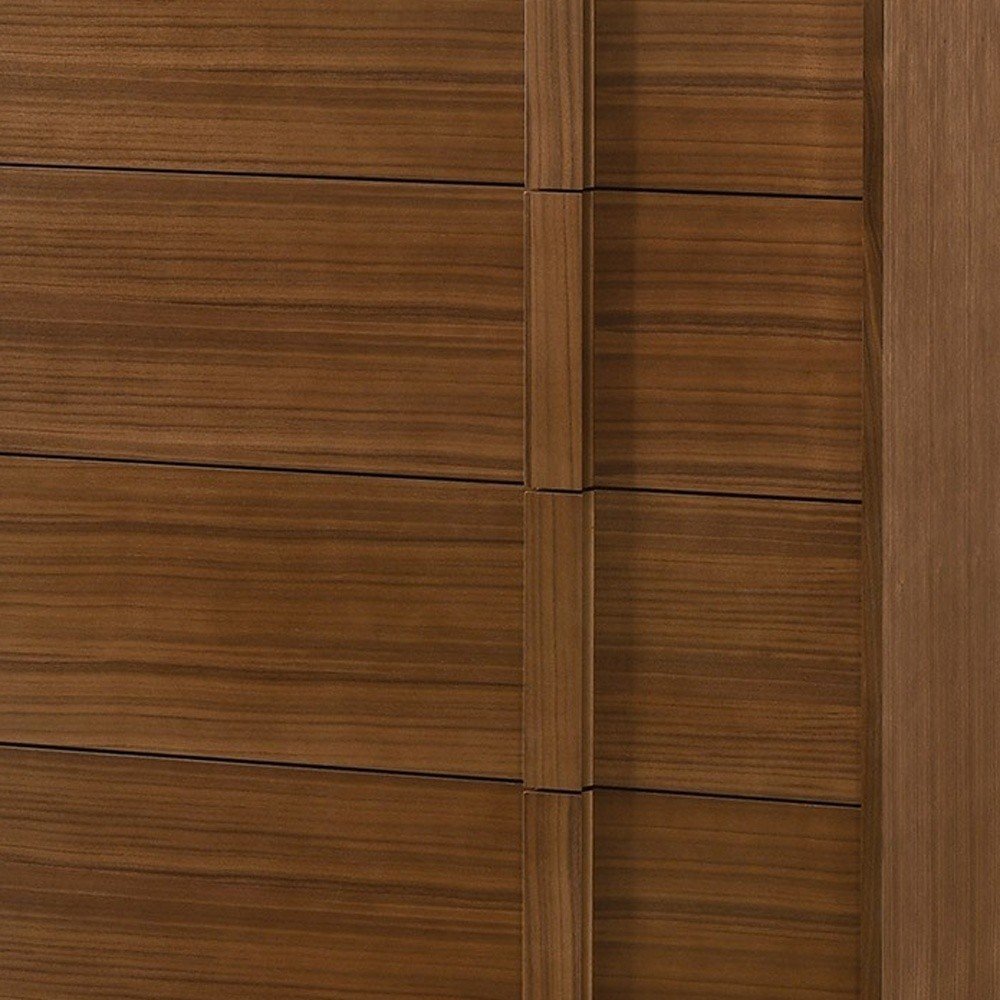 Walnut Brown Wood Contemporary Five Drawer Dresser - 36-inch