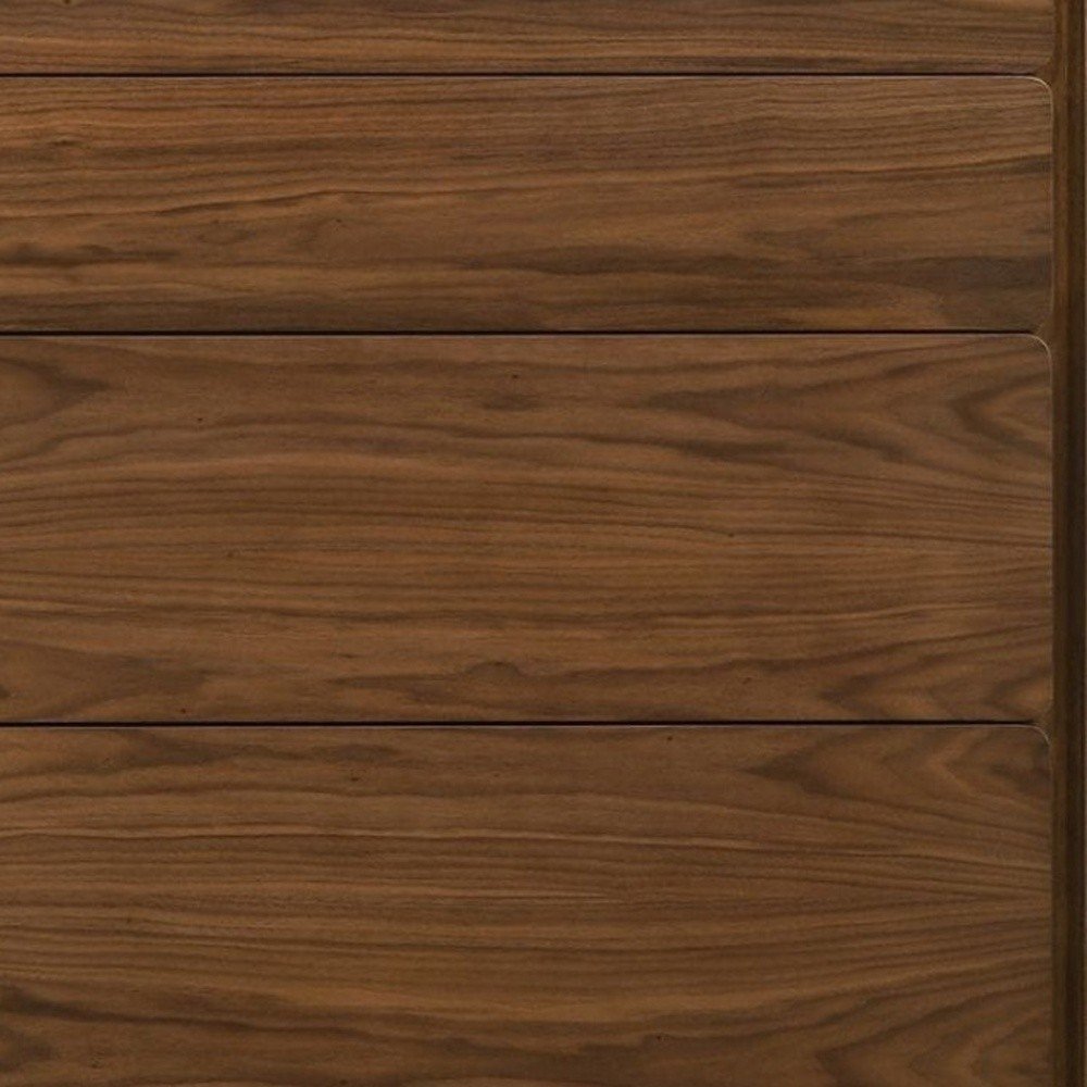 Walnut Solid Wood Five Drawer Chest - 35-inch